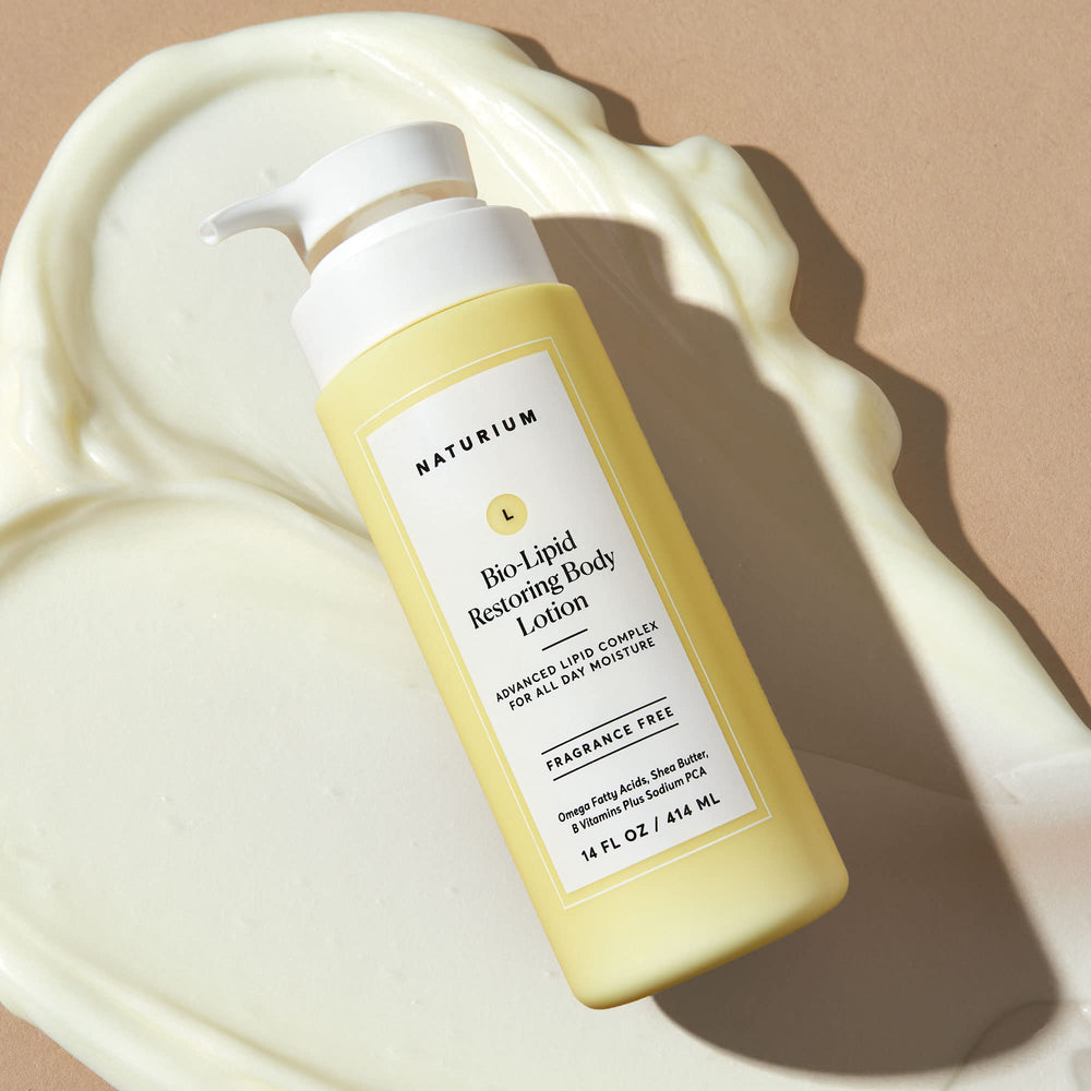 Naturium lotion with shea butter ingredient image emphasizes nourishing, emollient benefits.