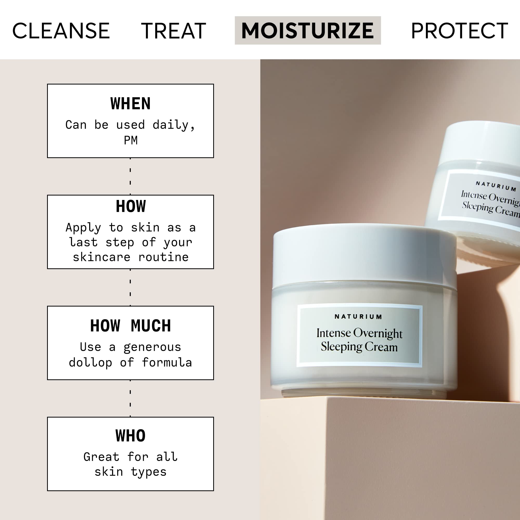 Naturium Intense Overnight Sleeping Cream texture closeup for nourishing moisture