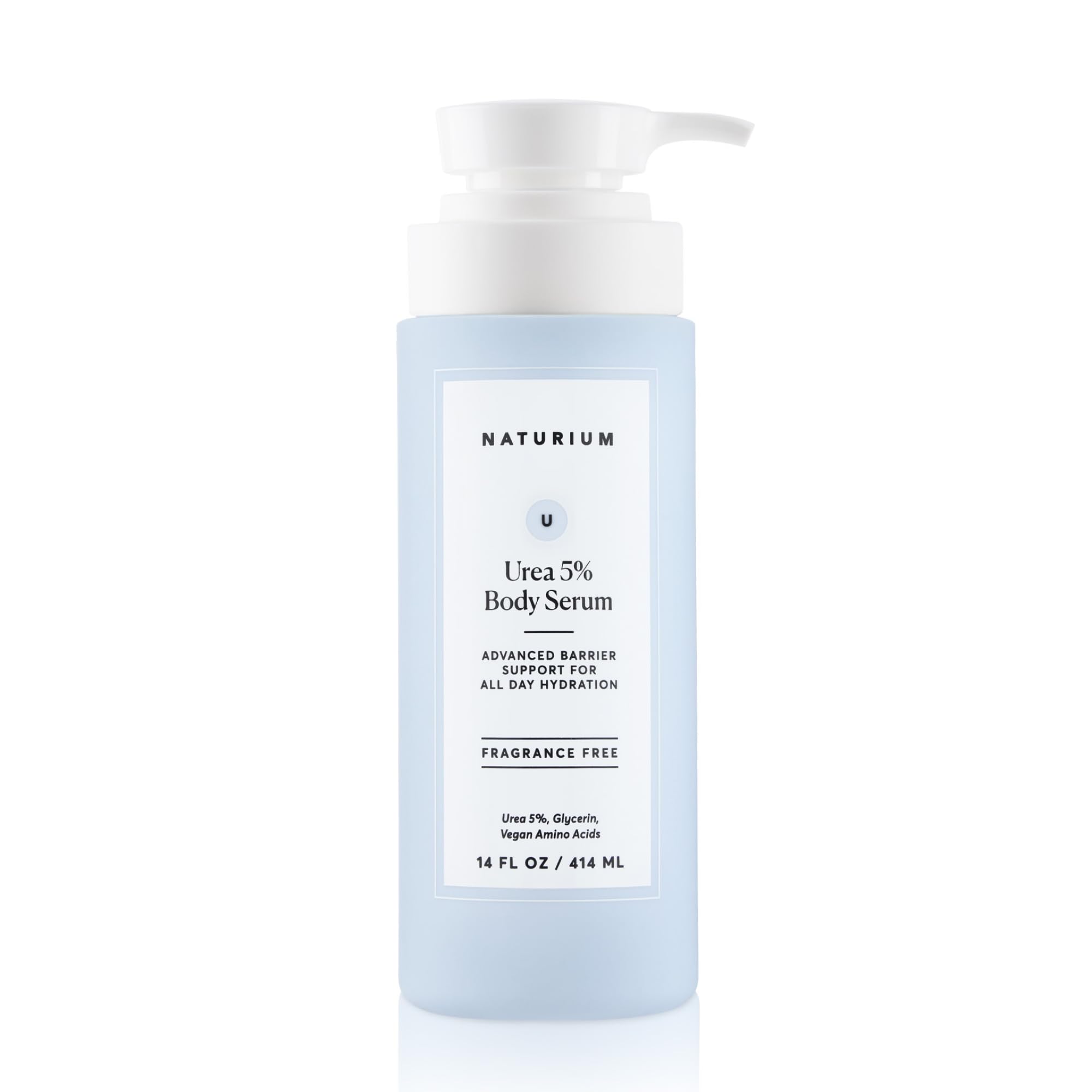 Naturium Urea 5% Body Serum bottle highlighting hydration and barrier support.