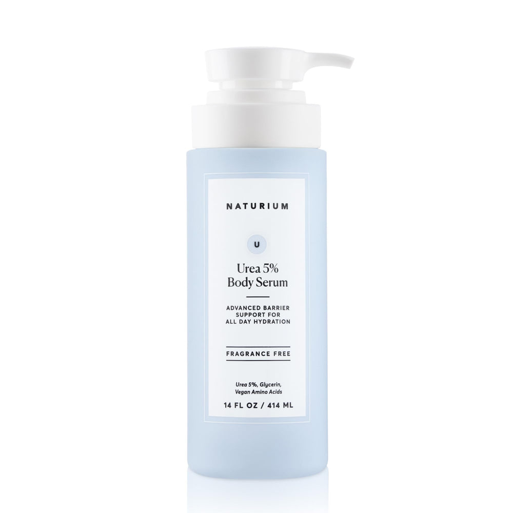 Naturium Urea 5% Body Serum bottle highlighting hydration and barrier support.