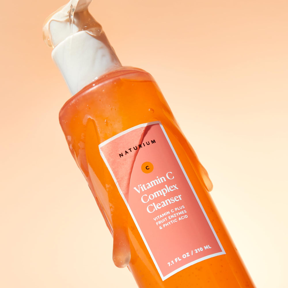 Naturium Vitamin C Complex Cleanser ingredients panel featuring phytic acid and fruit enzymes