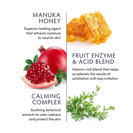 Naturopathica Manuka Honey Exfoliator texture close-up shows nourishing scrub for smooth skin.