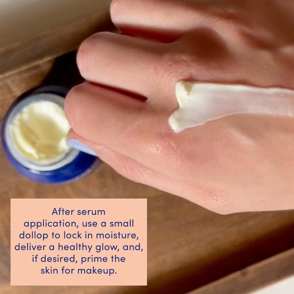 Naturopathica Manuka Honey Whipped Oil being applied as a makeup prep base.