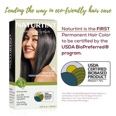 Naturtint 1N Ebony Black color swatches display deep, long-lasting tone options.