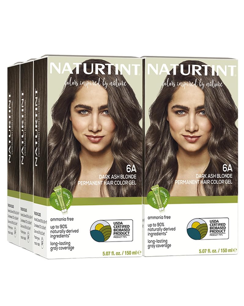 Naturtint 6A Dark Ash Blonde color pack enabling at-home salon-quality results.