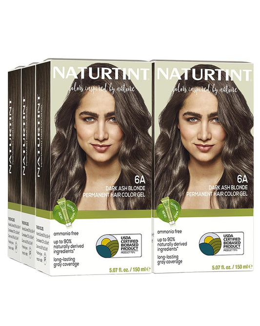 Naturtint 6A Dark Ash Blonde color pack enabling at-home salon-quality results.