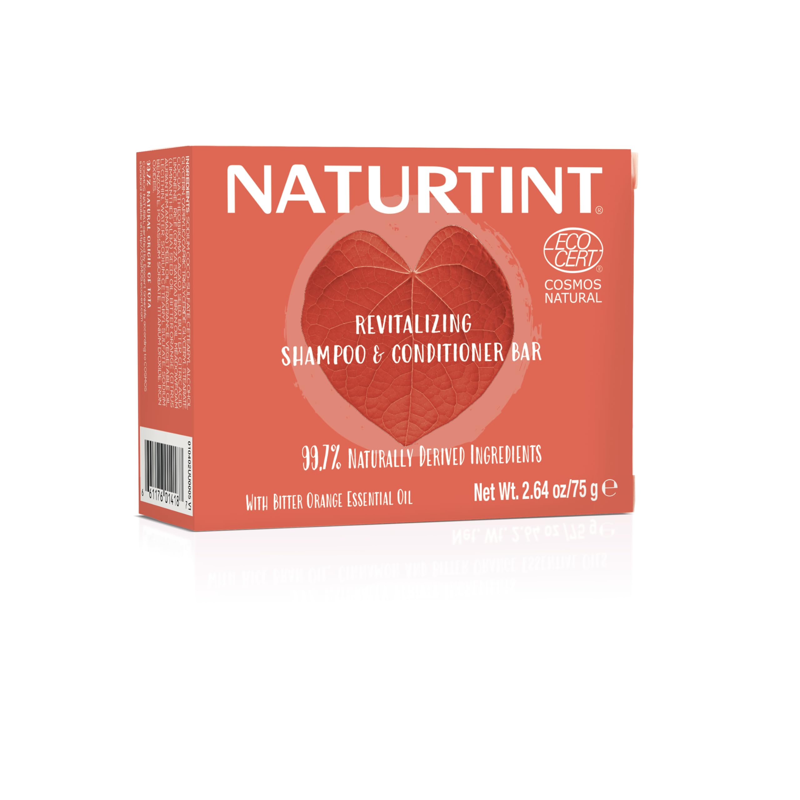 Naturtint shampoo bar orange travel case shows on-the-go convenience.