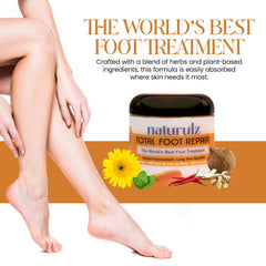 Naturulz Total Foot Repair cream texture swatch highlights softening action