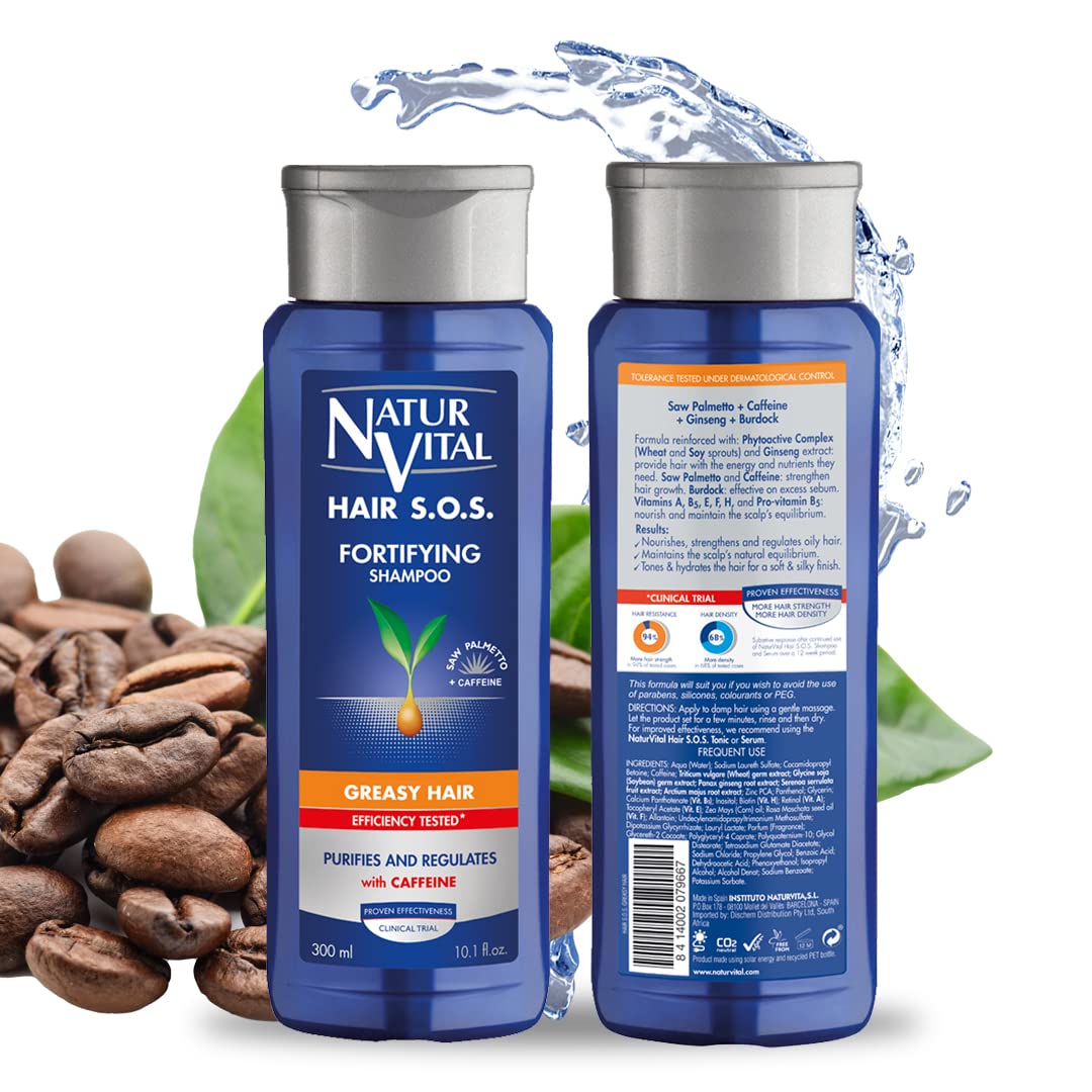NaturVital greasy hair shampoo bottle front view for oil control and refreshing cleanse