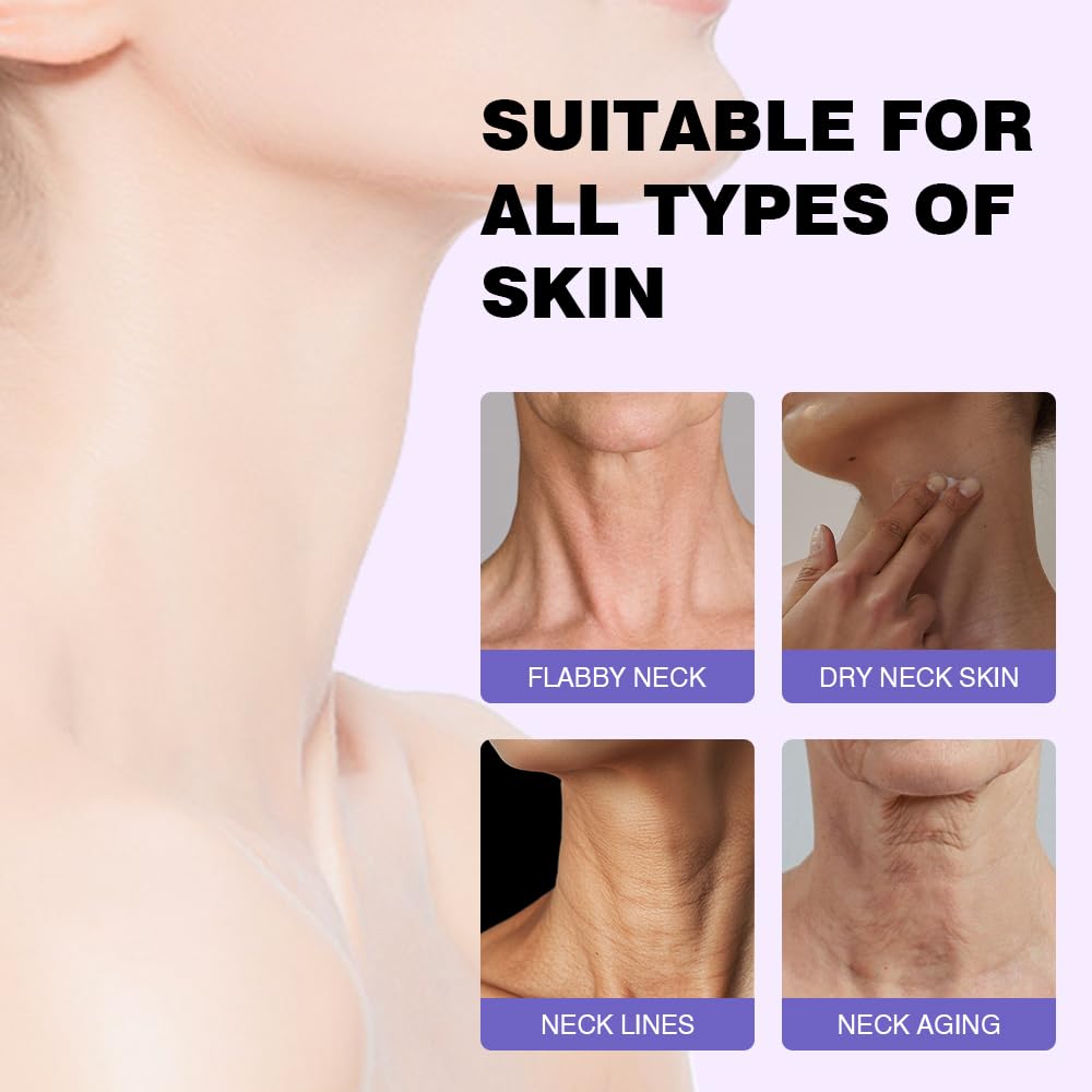 Natuvia Tighten Neck Cream on décolleté area for smoother silhouette.
