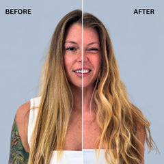 Navy Dry Texture Spray with sunflower oil nourishes strands while adding texture.