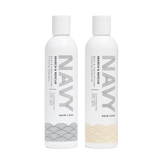 NAVY Hair Care Search and Rescue Shampoo bottle for cleansing and nourishment