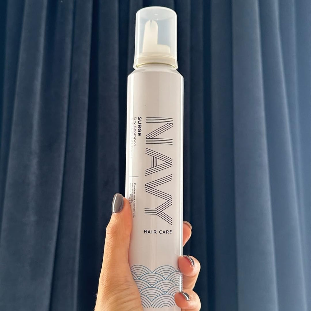 NAVY Surge non-aerosol packaging emphasizing clean, mess-free use