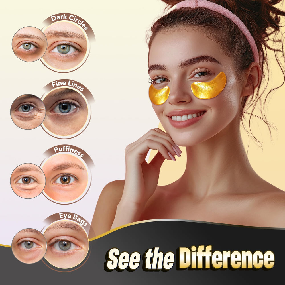 NAZANO hyaluronic acid and hydrolyzed collagen infused patches moisturizing the eye area.