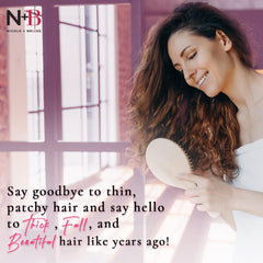 N+B Hair Growth Serum open bottle with dropper for easy use.