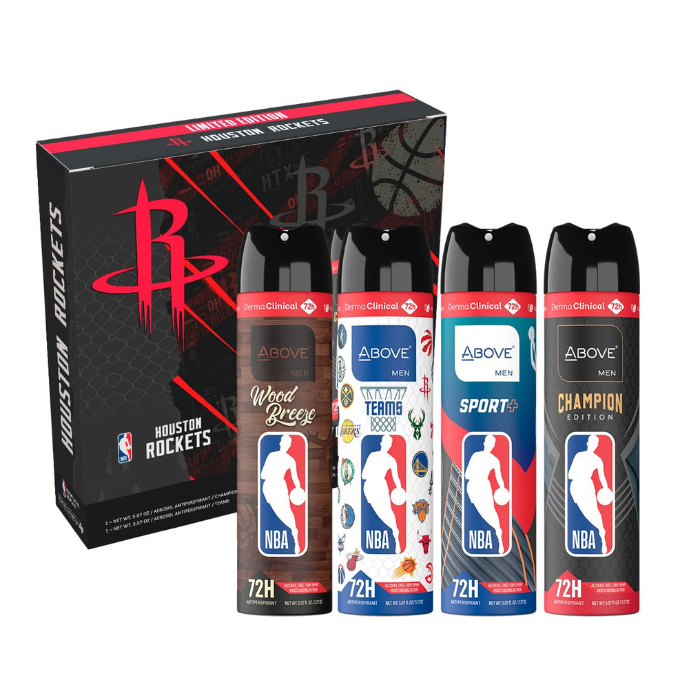 NBA Above Houston Rockets 4-pack scent-collection image highlighting four signature scents for daily freshness