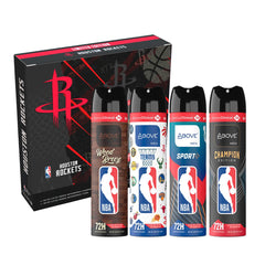 NBA Above Houston Rockets 4-pack scent-collection image highlighting four signature scents for daily freshness