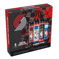 NBA Above Portland Trail Blazers deodorant 4-pack cover shows team branding for game-day style.