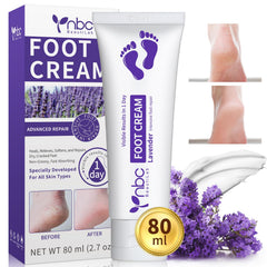NBC BeautiLab foot cream lavender jar: rich hydration for extremely dry skin.