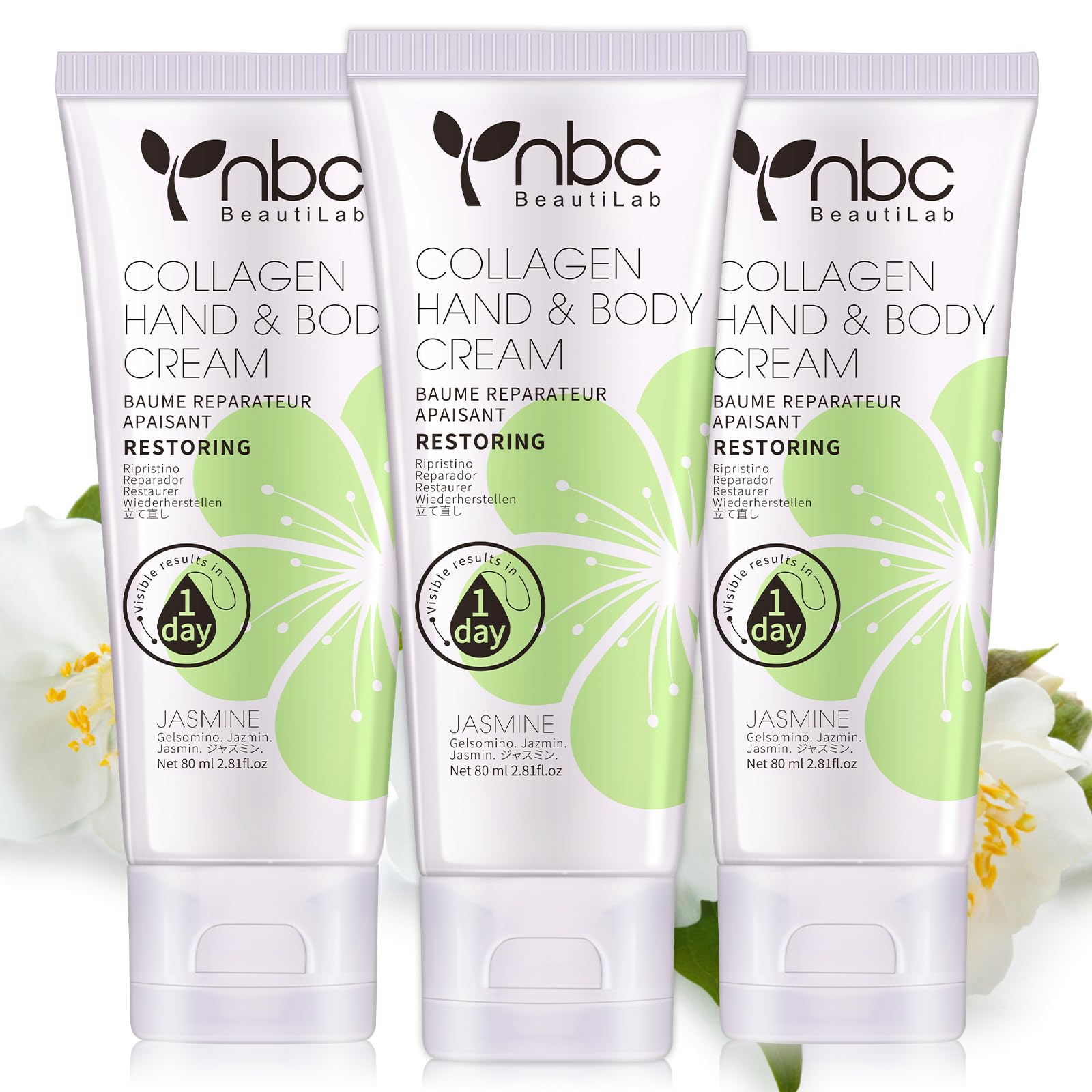 nbc BeautiLab Hand Cream jasmine for dry skin, quick absorption and soft hydration.