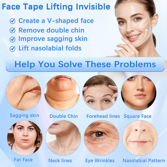 NBF Face Tape uses a transparent film for sagging skin.