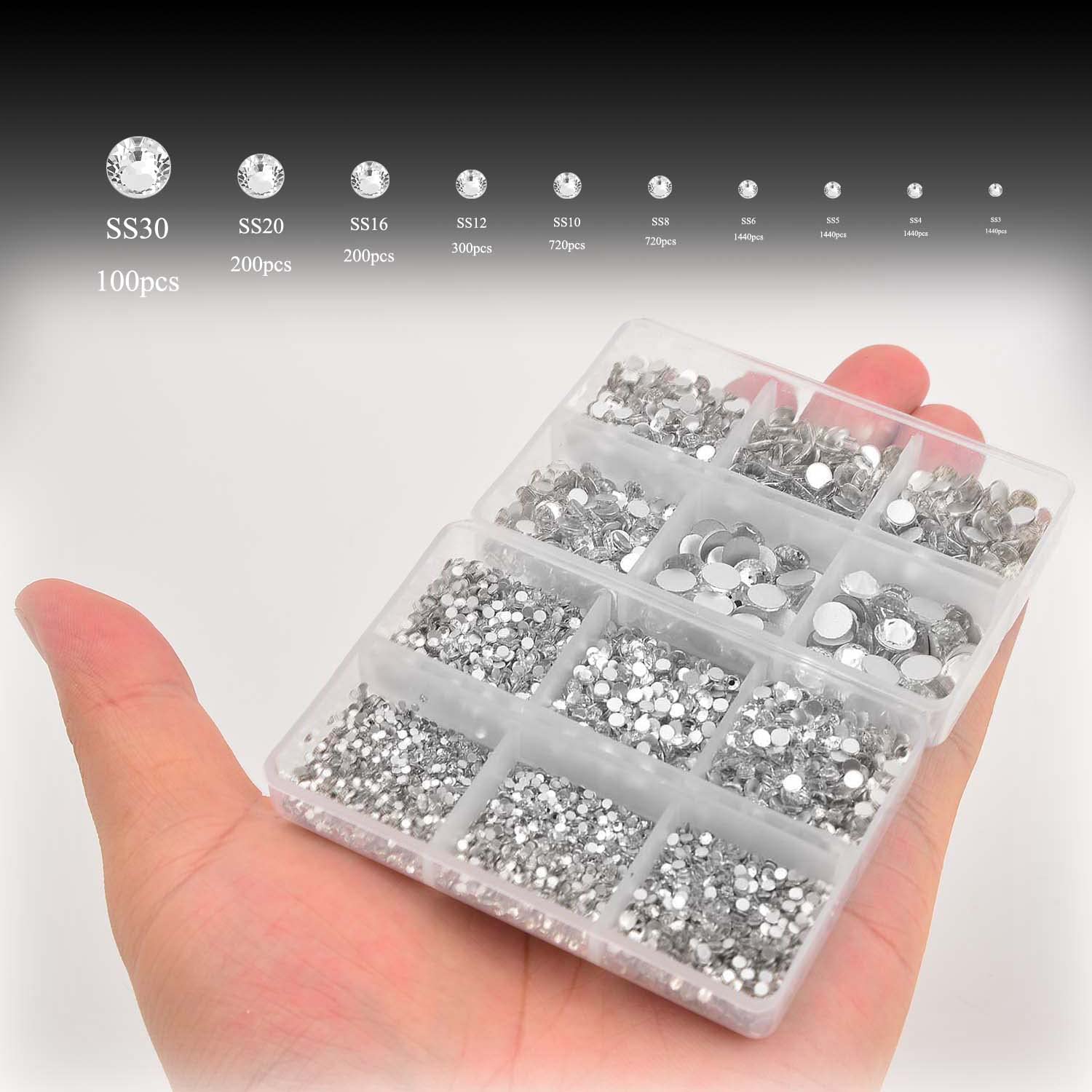 NCB rhinestones with bright facets for glamorous nail designs.