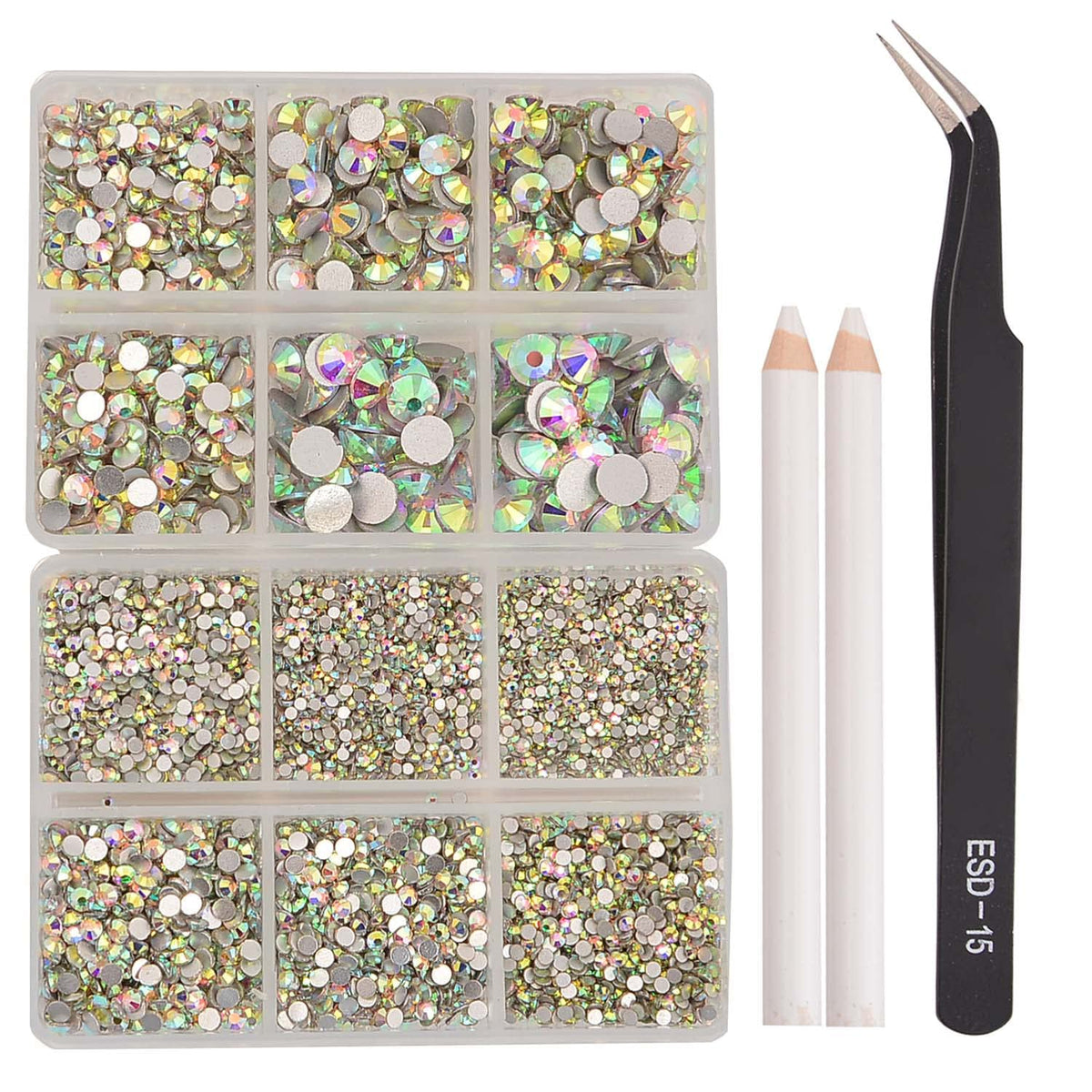 NCB 8000pcs rhinestones in clear crystal for versatile nail art and crafts