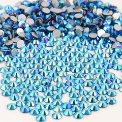 NCB Nancybeads blue zircon AB close-up crystal with bright facets.