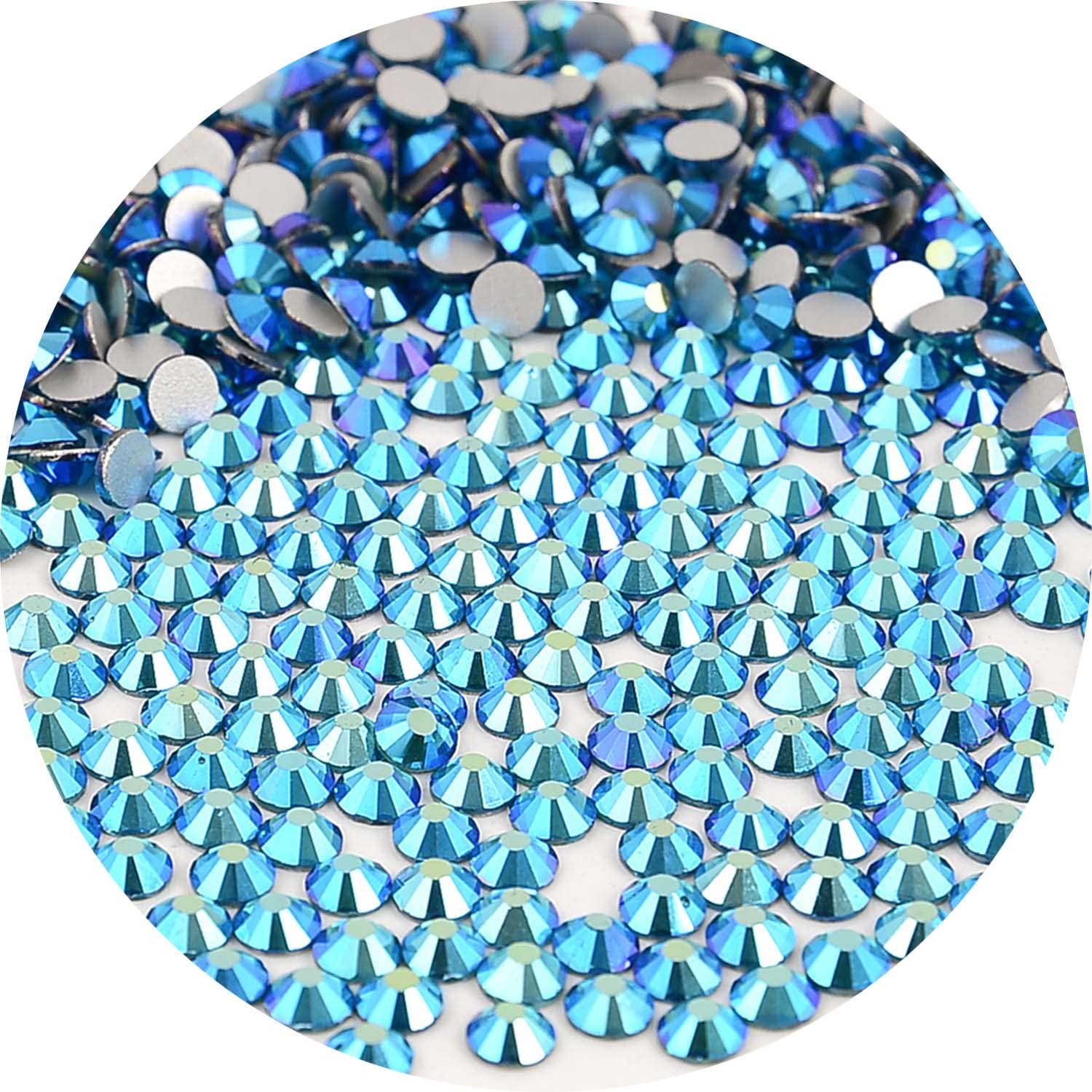 NCB Nancybeads blue zircon AB SS20 crystals for dazzling nails.