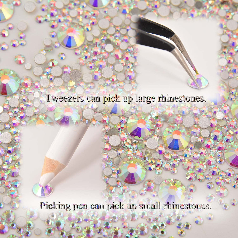 Sparkling SS8–SS10 rhinestones arranged for mixed-size nail designs