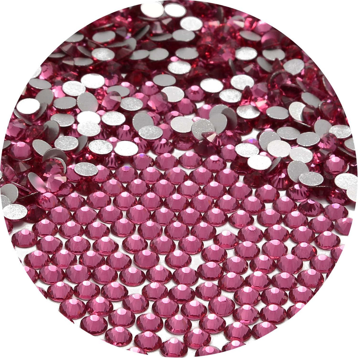 NCB Rose glass nail art rhinestones for dazzling nails and craft projects.