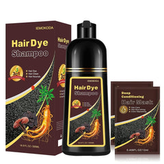 NCEPROHR Brown Hair Dye Shampoo in bottle applying color to gray roots