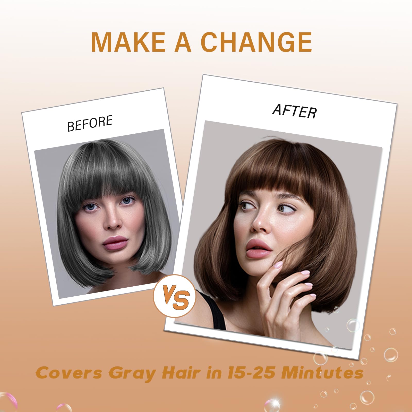 NCEPROHR brown hair dye shampoo bottle in bathroom with soft shine