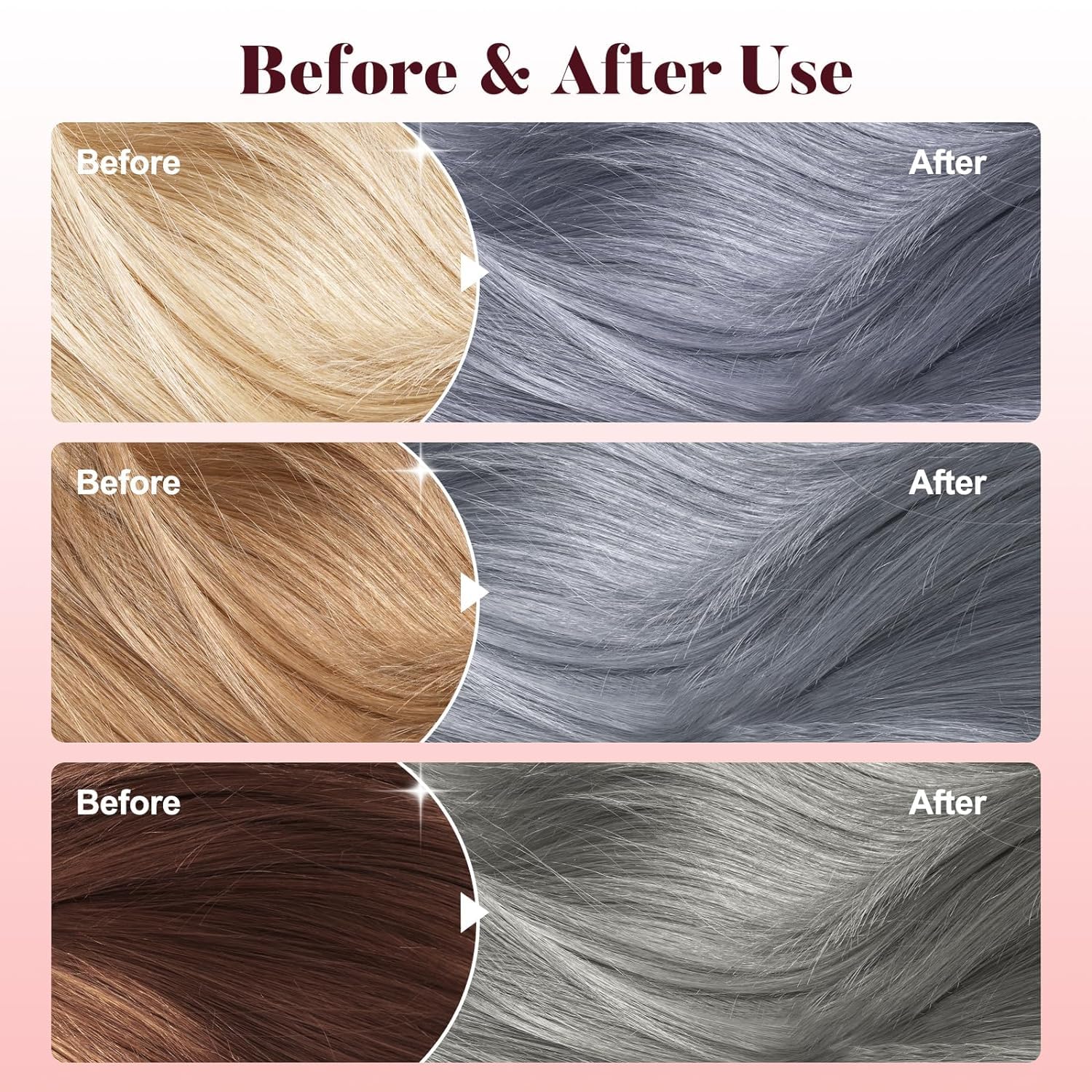 Foam spread evenly on hair shows natural-looking tint.
