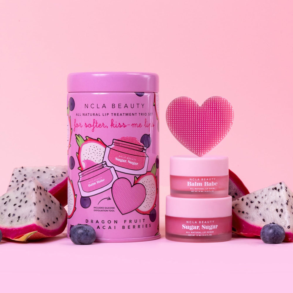 NCLA silicone lip scrubber from the set aids gentle exfoliation for everyday lip care