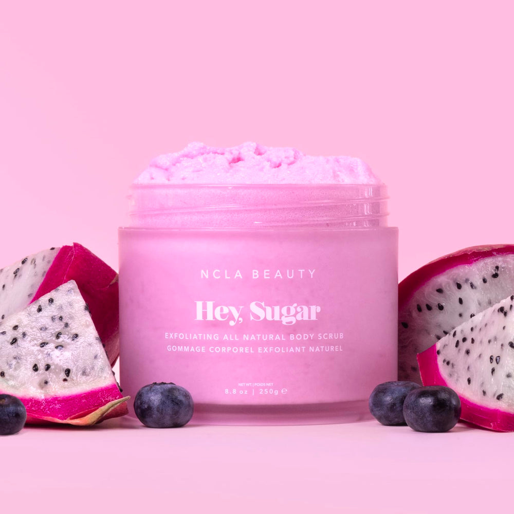 NCLA Beauty Hey Sugar mango shea cocoa butter formula delivers moisturized glow.
