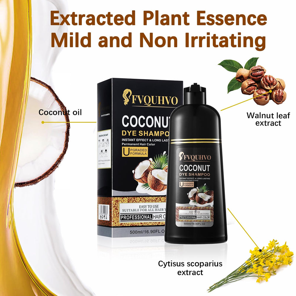 NCEPROHR Coconut Dye Shampoo after color reveals darker, shinier hair