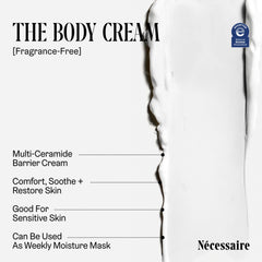 Nécessaire The Body Cream ceramides formula close-up for skin barrier care