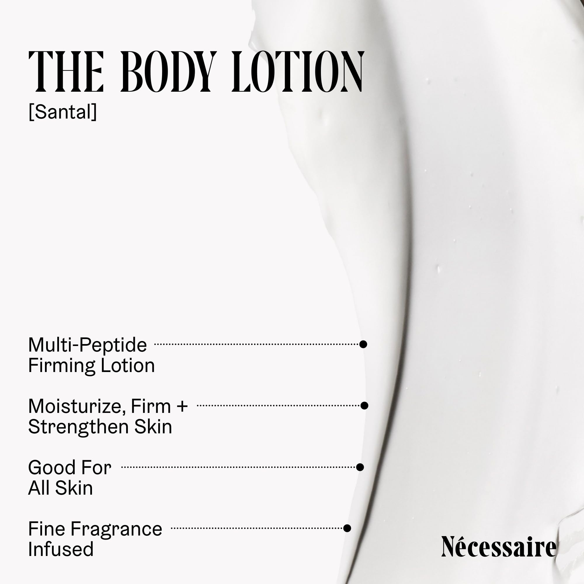 Nécessaire Santal ingredients visual with plant oils and vitamins for nourishment.