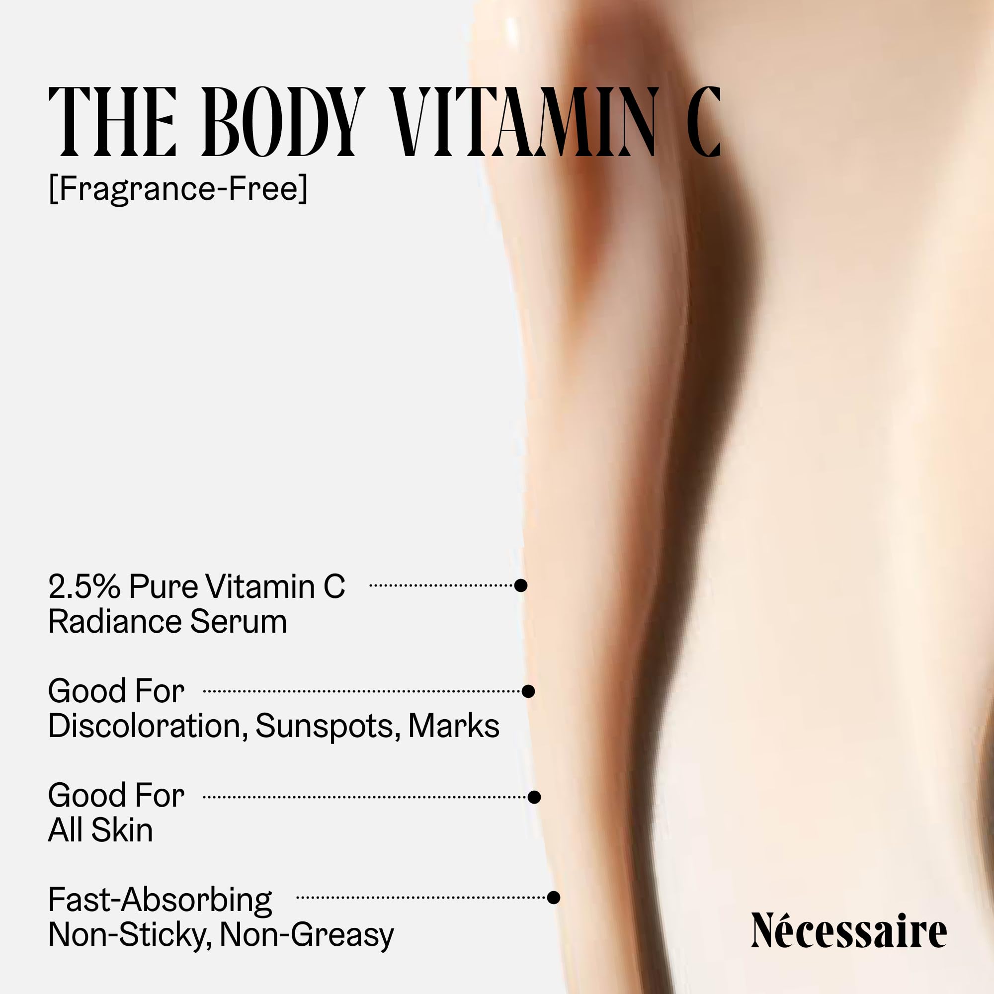Nécessaire The Body Vitamin C Serum fragrance-free label on packaging.