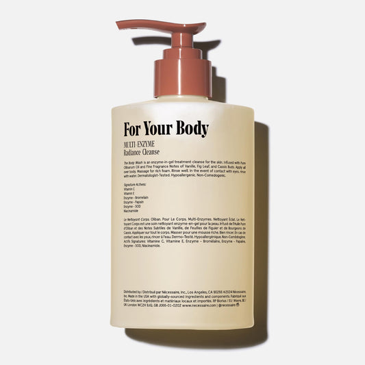 Nécessaire body wash foam lather delivers a gentle, daily cleanse on the skin.