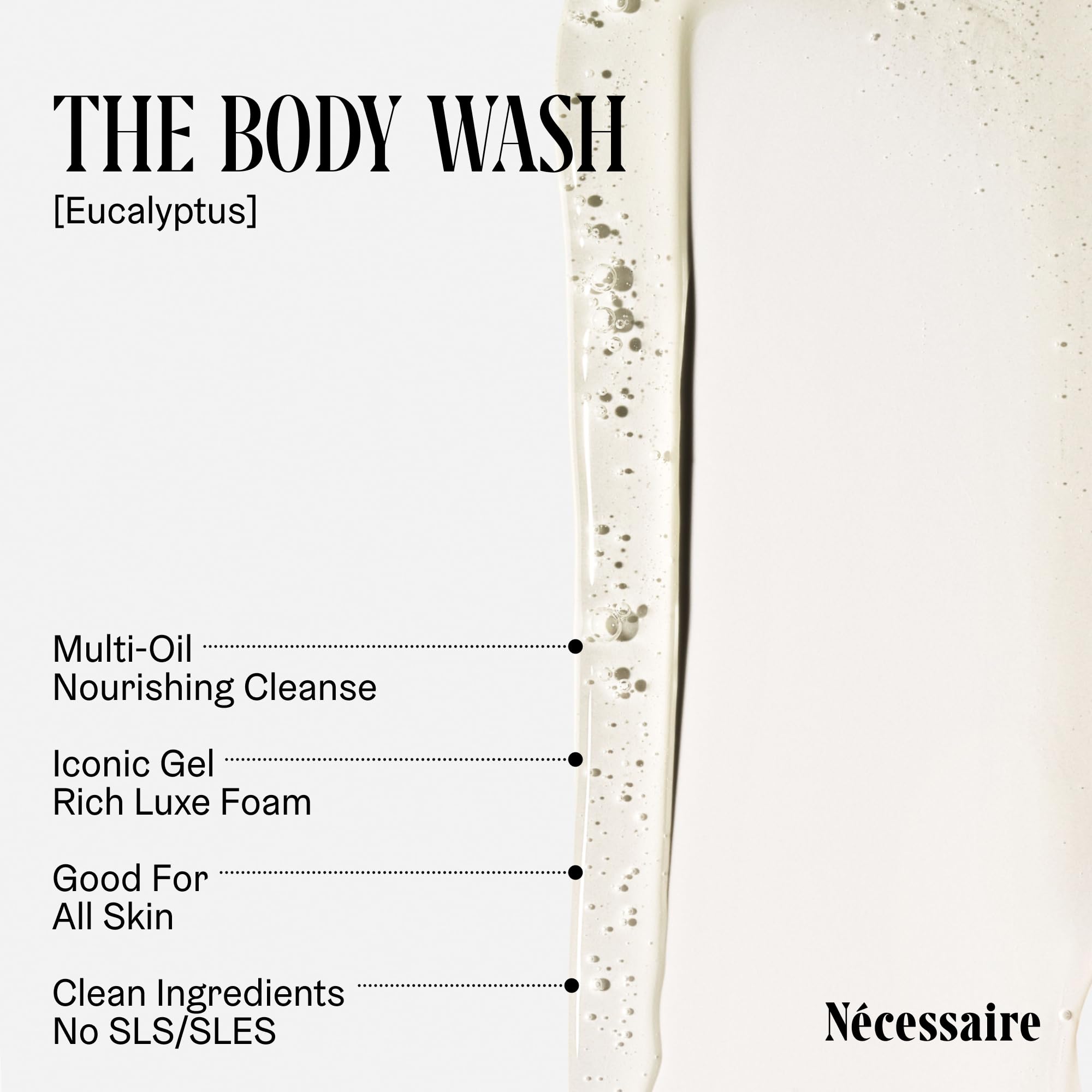Nécessaire Body Wash lather image, moisturizing oils in action