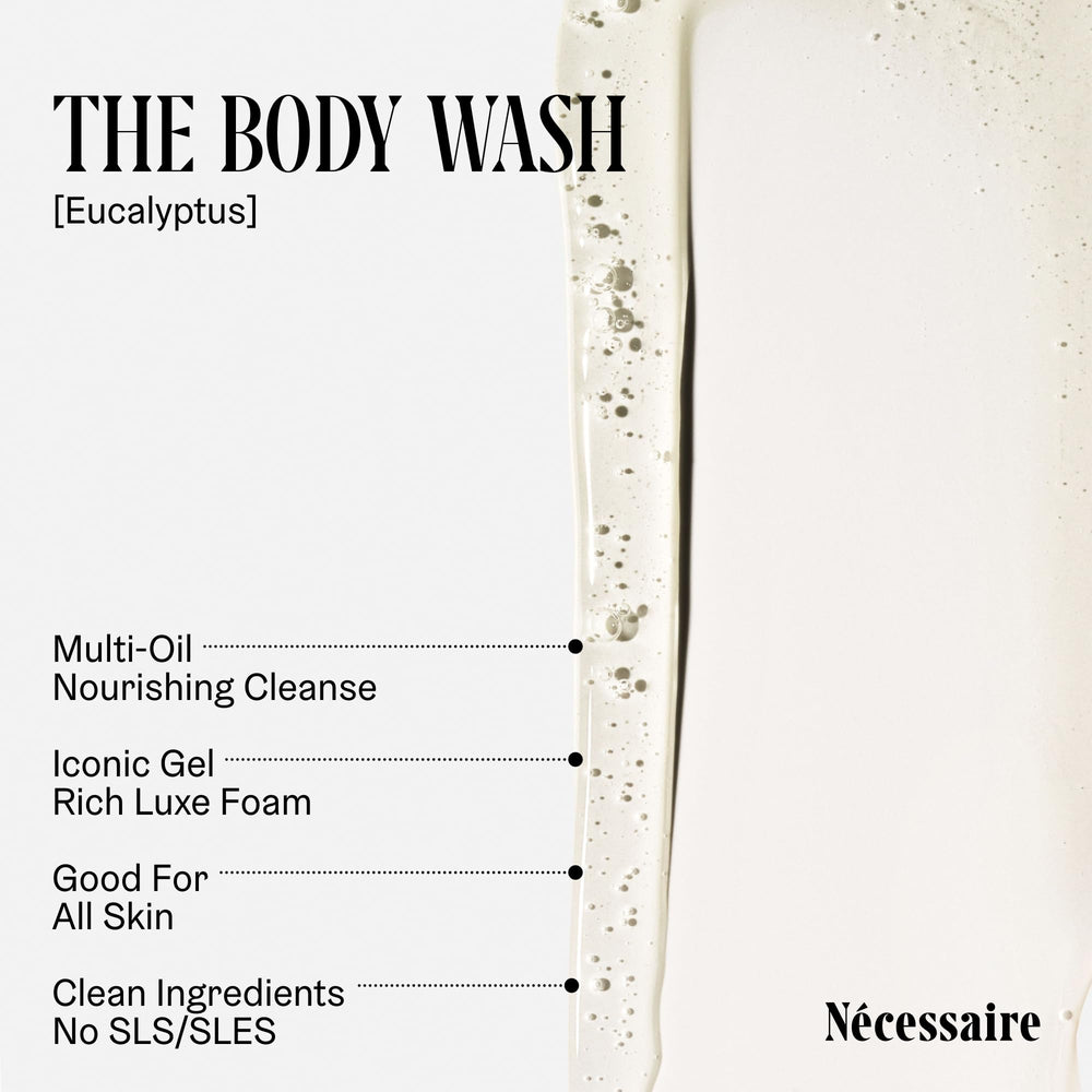 Nécessaire Body Wash lather image, moisturizing oils in action