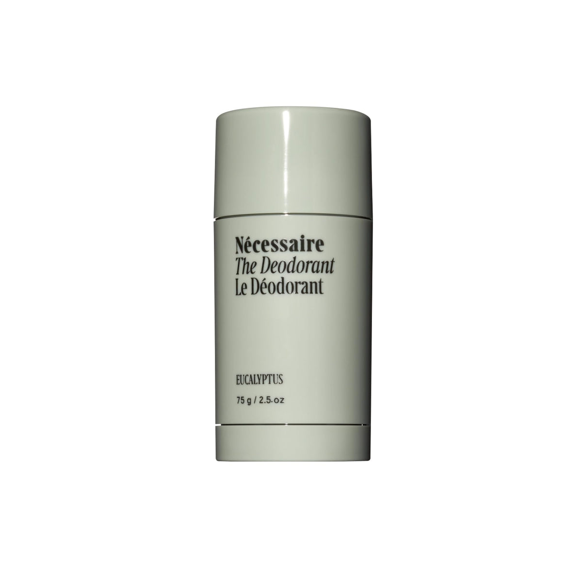 Nécessaire eucalyptus deodorant bottle front view, aluminum-free freshness for daily use.
