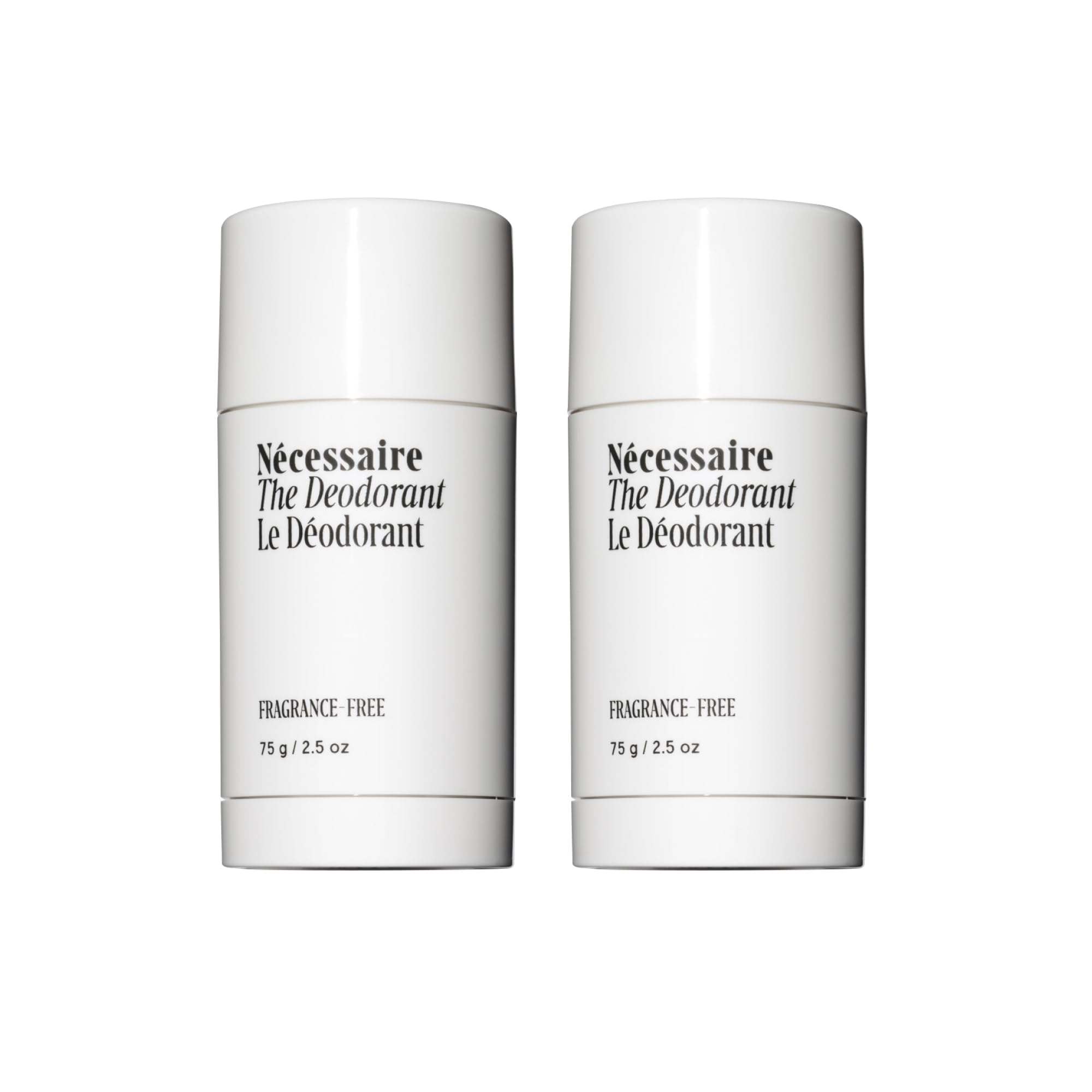 Nécessaire fragrance-free deodorant bottle with aluminum-free formula for daily freshness.