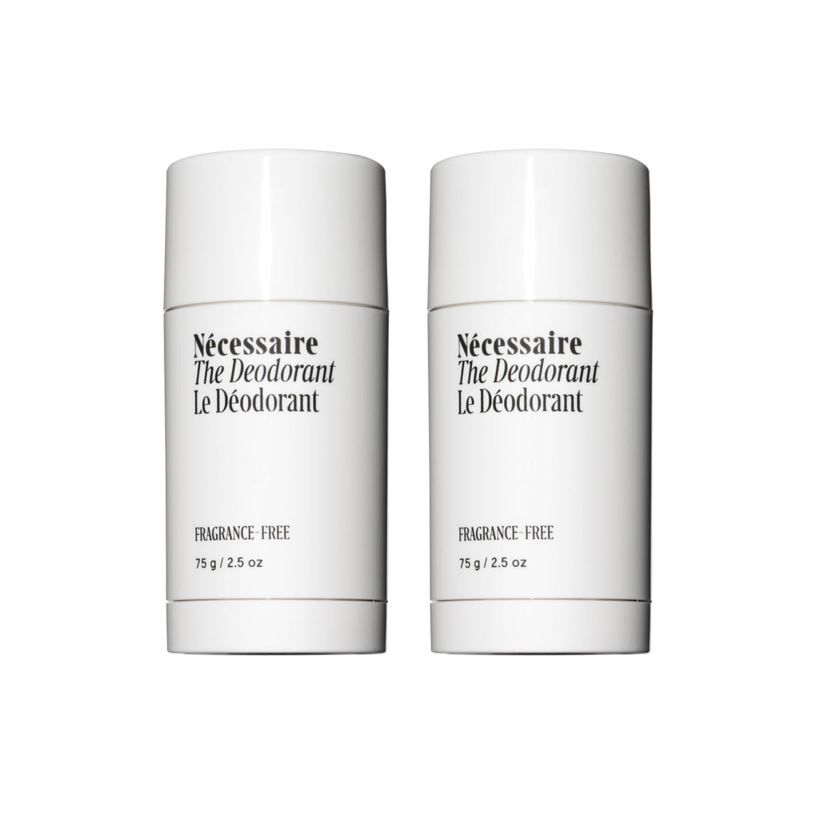 Nécessaire fragrance-free deodorant bottle with aluminum-free formula for daily freshness.