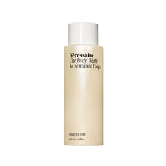 Nécessaire fragrance-free body wash bottle shows barrier-friendly formula for sensitive skin.