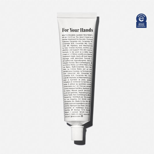 Nécessaire fragrance-free packaging shown for sensitive skin users