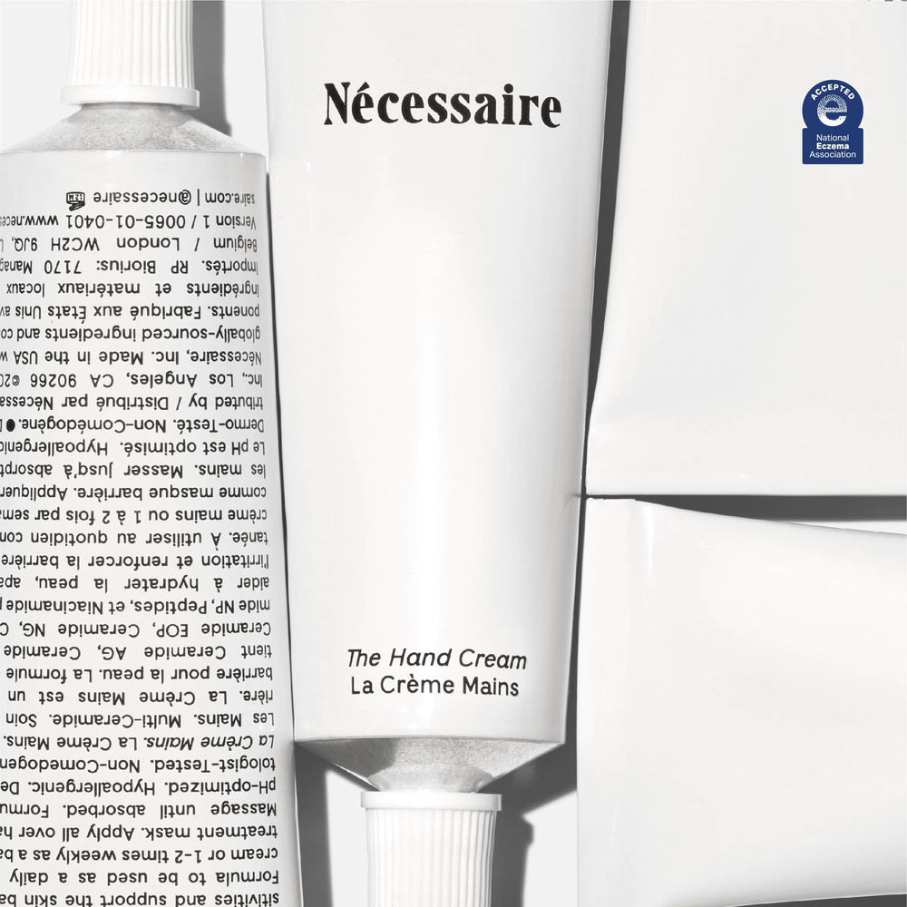 Close-up of Nécessaire hand cream texture for quick absorption