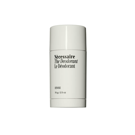 Nécessaire Hinoki deodorant packaging showing aluminum-free formula for all-day freshness